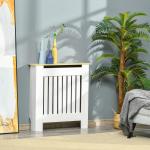 Cobertura Radiador 78x19x83cm Cobertura Radiador de MDF e Melamina de Madeira com Dispositivo Anti - Rolamento Desenho Moderno para Sala de Estar Dormitório Branco