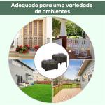 Conjunto de 2 Floreiras Quadradas Floreiras para Flores e Vegetais com Orifícios de Drenagem e Pés Altos 40x40x26 - 44cm Marrom