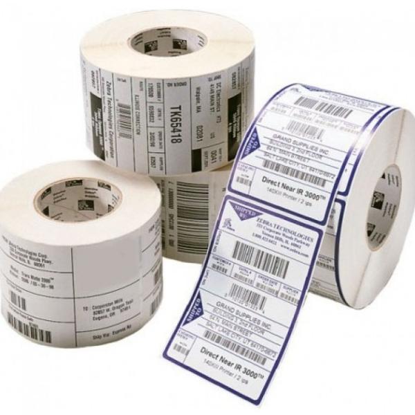 Rolo 1000x Etiquetas Compatíveis Térmicas Perfuradas Zebra (57 x 32mm) - Branco