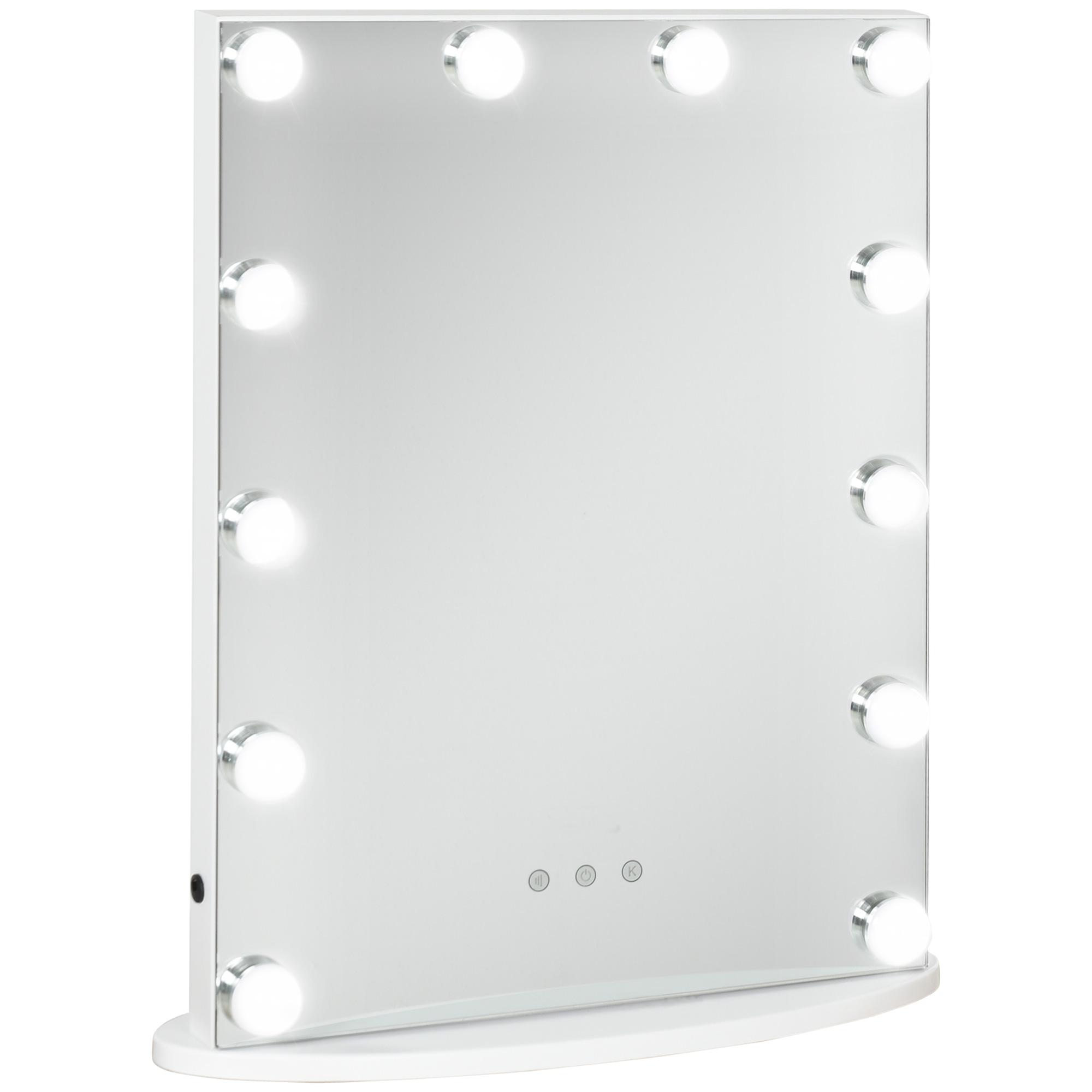 Espelho de maquiagem de Luzes LED Ajustável controle Tátil 41,5x13,5x51 Branco