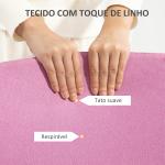 Cadeira de Escritório sem Apoio para os Braços Estofada em Linho Sintético com Altura Ajustável 53x43x85 - 93 cm Rosa