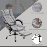 Cadeira de Escritório com 6 Pontos de Massagem Giratória Encosto Reclinável 135º Função de Aquecimento 62x67x113 - 120 cm Cinza