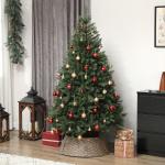 Saia para Árvore de Natal Rústica Entrançada, Cobre - Pé para Festas, Ø68x22 cm, Castanho