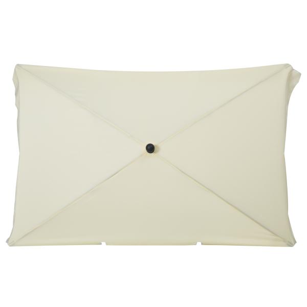 Chapéu de Sol Retangular de Jardim 198x130x240cm Chapéu de Sol de Alumínio com Função de Inclinação para Terraço Pátio Exterior Creme