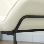Poltrona Sala de Estar Moderna Poltrona de Leitura com Assento Largo e Acolchoado Estofada em Veludo Pés de Metal 70x67,5x87 cm Creme