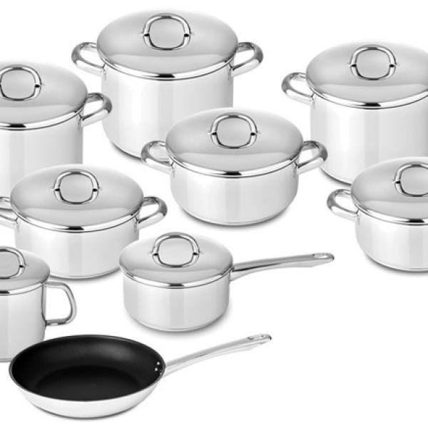 Conjunto de Cozinha Europa em Aço Inoxidável (9 Peças) - SILAMPOS