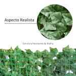 Vedação Artificial em Rolo 3m Vedação de Privacidade para Balcão Jardim Exterior Planta Decorativa de Parede PE Verde