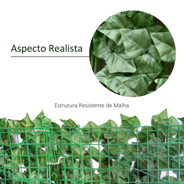 Vedação Artificial em Rolo 3m Vedação de Privacidade para Balcão Jardim Exterior Planta Decorativa de Parede PE Verde