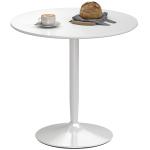 Mesa de Cozinha Redonda Mesa de Jantar Moderna para 2 Pessoas com Base de Aço e Almofadas Antiderrapantes Ø80x75 cm Branco