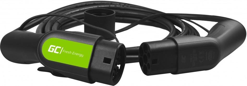 Cabo de Carregamento p/ Veículos Elétricos Tipo 2 / 3.6kW / 16A / 5m (Preto) - GREEN CELL