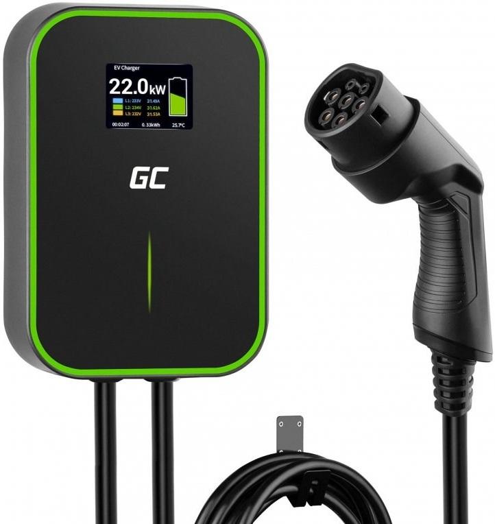 Carregador Wallbox EV14 Tipo 2 / 22kW / 32A / 6m (Preto) - GREEN CELL