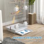 Gaiola para Passáros de Metal com Portas 4 Comedouros 3 Poleiros Baloiço Escadas e Bandeja Removível 46x36x100 cm Branco