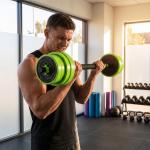 Conjunto de Halteres 30 kg 4 em 1 Conjunto de Pesos com Kettlebell Barra de Pesos para Treino de Força em Casa Ginásio Verde
