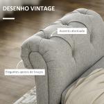 Banco de Pé de Cama de Linho com Dobradiças na Tampa Pés de Madeira e Apoio para os Braços 146,5x49x74,5cm Cinza Claro