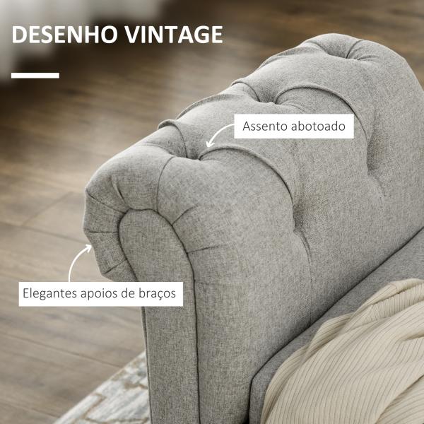 Banco de Pé de Cama de Linho com Dobradiças na Tampa Pés de Madeira e Apoio para os Braços 146,5x49x74,5cm Cinza Claro