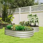 Conjunto de 2 Caixas de Plantio de Exterior em Aço Galvanizado para Terraço Jardim 135x90x30 cm Prateado