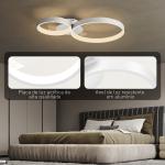 Candeeiro de Teto LED 40W Candeeiro Moderno com Iluminação LED 3000K/4000K/6500K 59x38x7,4 cm Branco