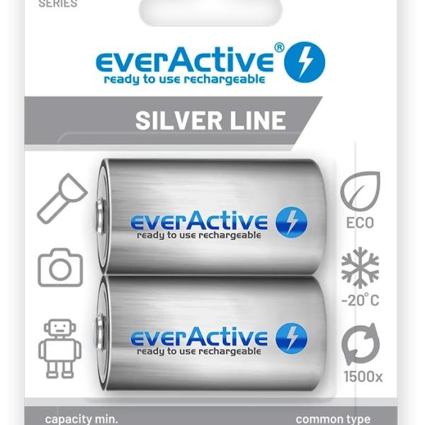 Blister 2x Pilhas Recarregáveis C / R14 NI - MH 1,2V 3500mAh (min 3000mAh) RTU - everActive