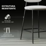 Conjunto de 2 Bancos de Bar Bancos Altos de Cozinha com Apoio para os Pés Estofados em Veludo 45x49x102 cm Cinza Claro