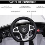 Carro Elétrico Infantil Mercedes AMG 12V com Controle Remoto Música Luzes Abertura da Porta Passeio para Crianças 3 - 5 Anos Branco 115x70x55 cm