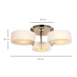 Candeeiro de Teto Moderno Candeeiro Suspenso com Ecrã em Acrílico e Suporte para Lâmpada E27 Ø64x20 cm Branco