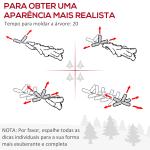 Árvore de Natal Artificial 150cm Ignífugo com 420 Ramos 48 Decorações Folhas de PVC e Suporte Metálico Verde