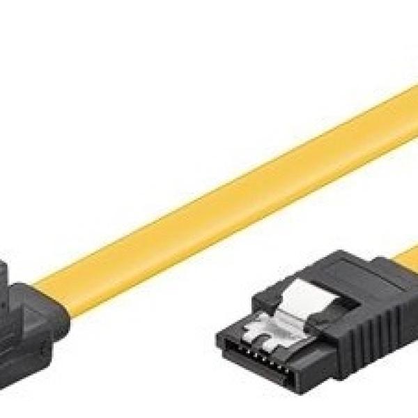 Cabo SATA 90º Macho - SATA Macho Amarelo (30cm) - EWENT