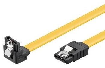 Cabo SATA 90º Macho - SATA Macho Amarelo (30cm) - EWENT