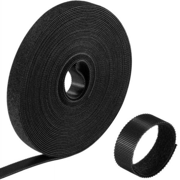 Fita 10 mts p/ Organizar Cabos Tecido Velcro (Preto) - EWENT