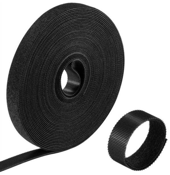 Fita 10 mts p/ Organizar Cabos Tecido Velcro (Preto) - EWENT