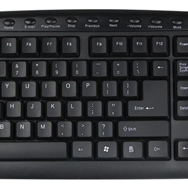 Teclado Multimédia USB Layout PT QWERTY (Preto) - EWENT
