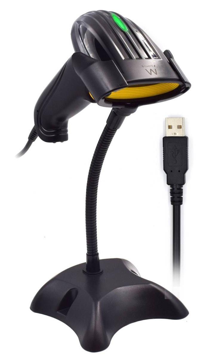 Leitor Código Barras EW3400 USB Laser 1D c/ base - EWENT