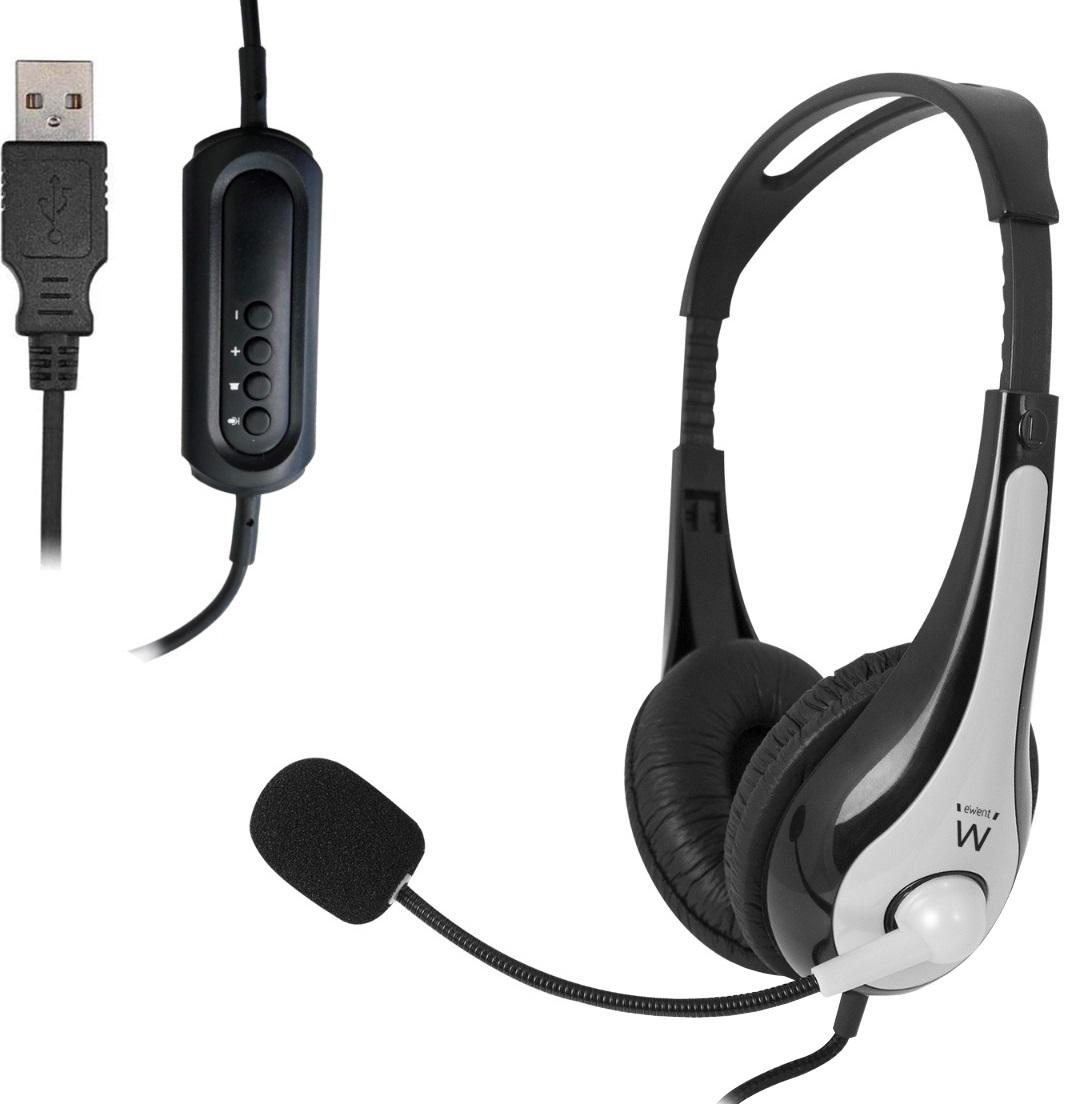 Auscultadores Headset EW3565 USB - EWENT