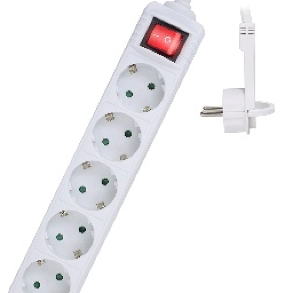 Extensão Quintupla 5 Tomadas CA (1,5 mts) Branco - EWENT