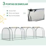 Estufa para Jardim Estufa Pequena para Cultivo de Plantas com 3 Janelas 350x100x80 cm Transparente e Verde