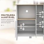 Móvel Auxiliar de Cozinha Moderno Móvel para Micro - Ondas com Prateleiras 3 Portas Compartimento Aberto 80x35x97 cm Branco
