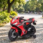 Mota Elétrica com Licença HONDA para Crianças de 3 - 5 Anos Mota a Bateria 6V com Farol Buzina Música 90x44x52cm Vermelho