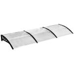 Marquise de proteção solar e chuva para portas e janelas de policarbonato de 5mm 295x90x25 cm Transparente