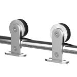 Ferragens para Porta Corredeira Kit de Acessórios para Porta Corredeira com Trilho de Aço Inoxidável Ø2,5x200cm Prata