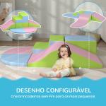 Conjunto de 6 Blocos de Espuma para Crianças de 12 - 36 Meses Brinquedo Educativo de Construção 150x100x24 cm Multicor
