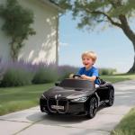 Carro Elétrico para Crianças BMW i4 12V com Controlo Remoto Música MP3 Ecrã Luzes e Cinto de Segurança 115x67x45 cm Preto