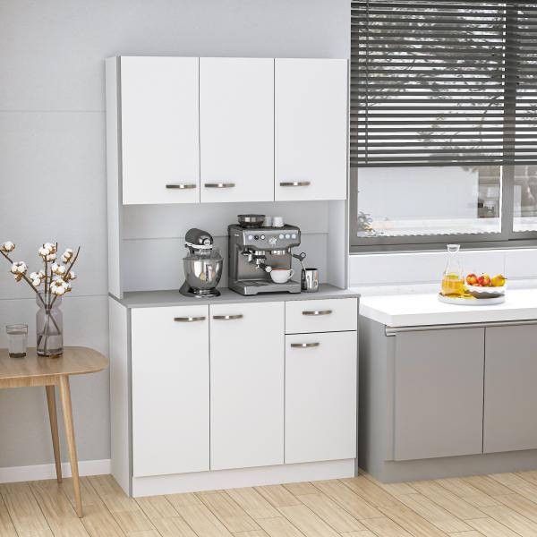 Armário de Cozinha com Prateleira Ajustável para Microondas 101x39x180 cm Branco