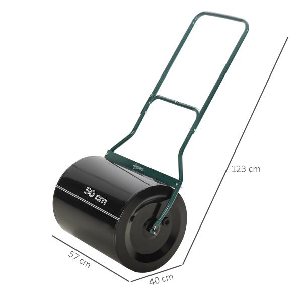 Rolo de gramado para jardim com capacidade de 60L preenchível com areia ou água de 50 cm de diâmetro preto