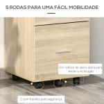 Arquivador para Escritório com 2 Compartimentos com Rodas Arquivador Móvel para Arquivos A4 ou Documentos 39,5x39x58,5 cm Carvalho