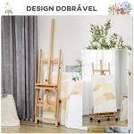 Cavalete de Pintura Dobrável 238 cm Cavalete de Madeira com Rodas Altura Ajustável Bandeja Madeira