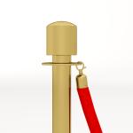Conjunto de 2 Postes Separadores em Aço Inoxidável com Corda de Veludo Vermelho de 1,5 m e Base Preenchível Dourado