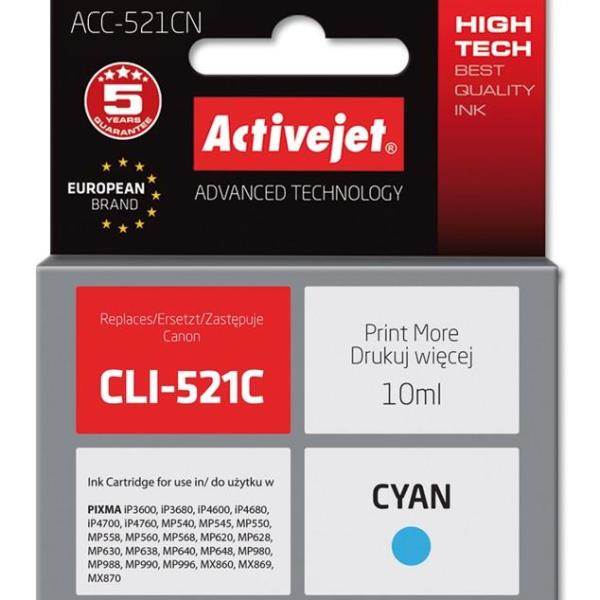 Tinteiro Compatível CLI - 521C Canon (Ciano) - ACTIVEJET