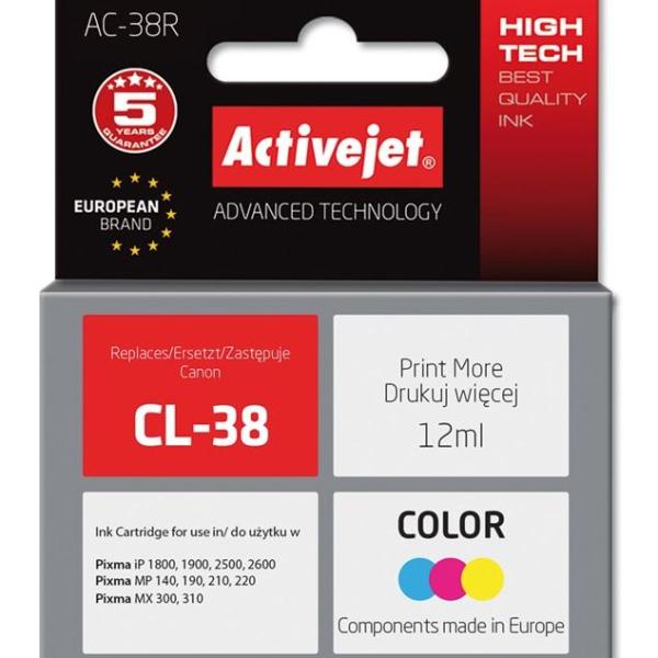 Tinteiro Compatível CL - 38 Canon (Tricolor) - ACTIVEJET
