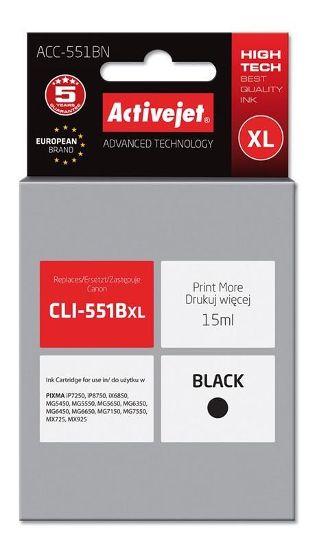 Tinteiro Compatível CLI - 551Bk Canon (Preto) - ACTIVEJET