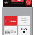 Tinteiro Compatível CLI - 551Bk Canon (Preto) - ACTIVEJET